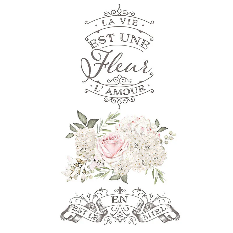 Redesign Decor Transfers "LA VIE EST UNE FLEUR" 43 x 68,5 cm