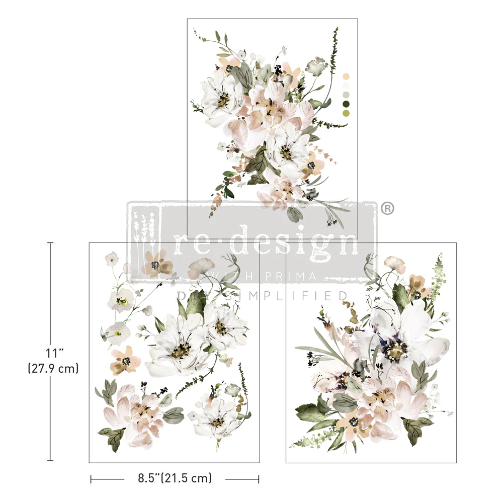 Redesign Decor Transfers – "Pastels Artistry" 21,5x28 cm 3 fogli