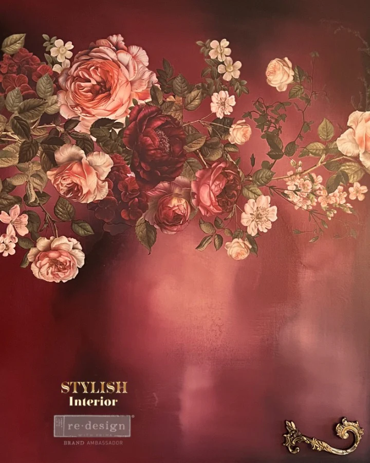 Redesign Decor Transfers  – "Scarlet Embrace” 4 fogli 61×89cm - Image 2