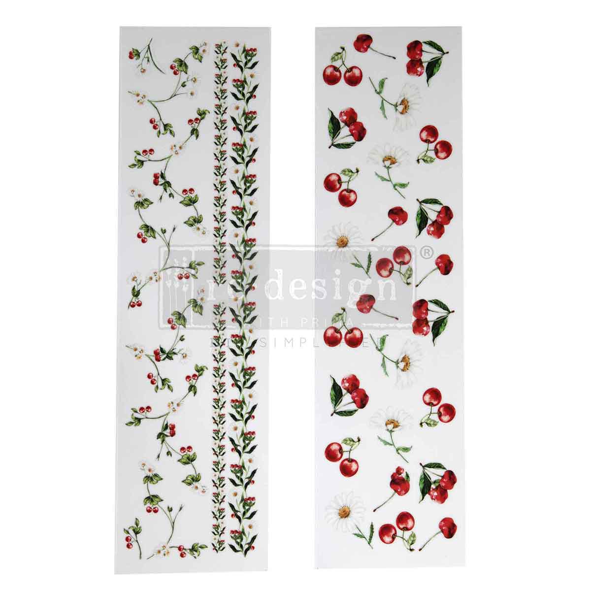 Redesign Luxe Transfers – "Daisy Cherry Delight" 8,2x29,2 xm 2 fogli - Image 2