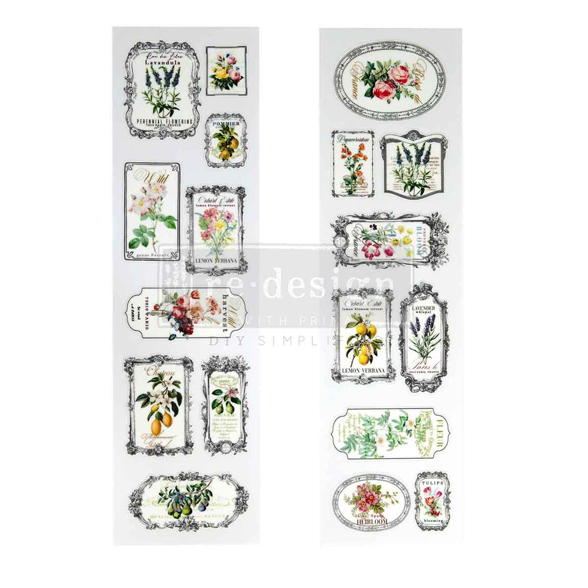 Redesign Luxe Transfers – "Fleur de Frame" 8,2x29,2 xm 2 fogli