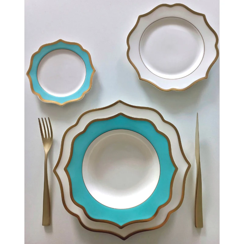 Servizio di 6 piatti fondi "IONICA ORO & AVORIO" Ø 22 cm - Image 7