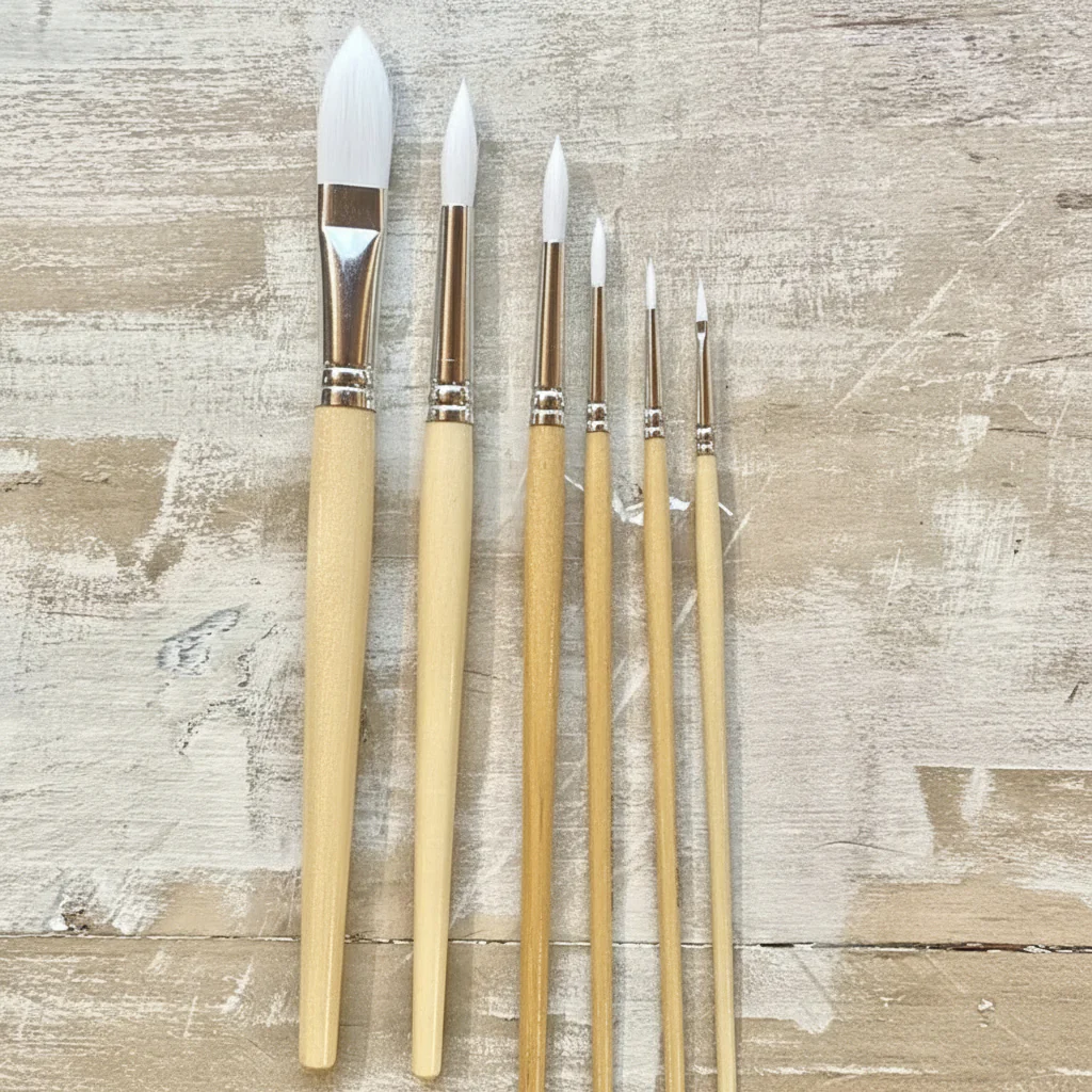 Set pennellini per decorazioni - Punta Tonda, 6 pezzi