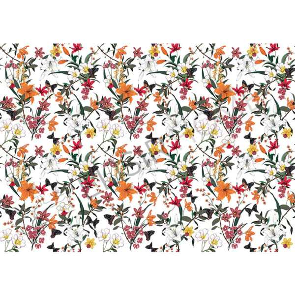 Stampa Trasferibile "FLORA & FAUNA, BUTTERFLY FLOWER" 28x40 cm - Image 2