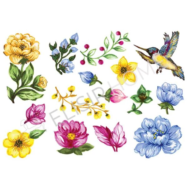 Stampa Trasferibile "PRIMAVERA, PAINTED FLOWER" 28X40 cm - Image 2