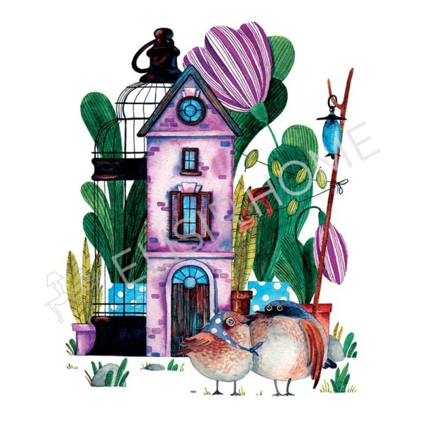 Stampa Trasferibile "PRIMAVERA, SWEET BIRDS HOME" 28X40 cm - Image 2