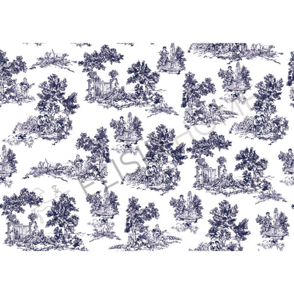 Stampa Trasferibile "TOILE DE JOUY, BLU" 28x40 cm - Image 2