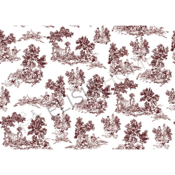 Stampa Trasferibile "TOILE DE JOUY, BORDEAUX" 28x40 cm - Image 2