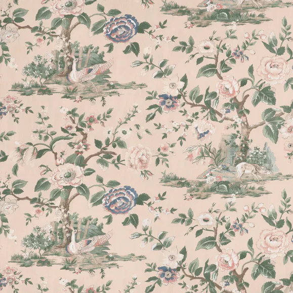 TESSUTO  "Forest Lodge Rosa" boxwood | THIBAUT