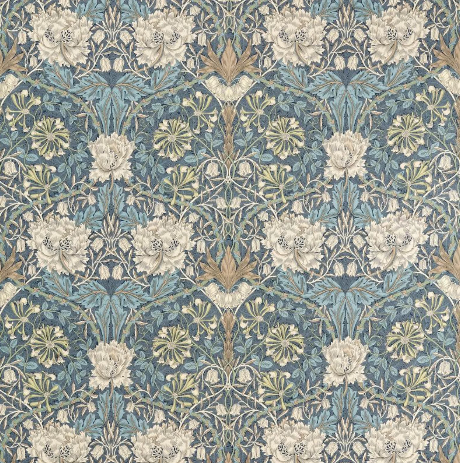 TESSUTO "HONEYSUCKLE & TULIP" Morris & Co - Morris & Friends
