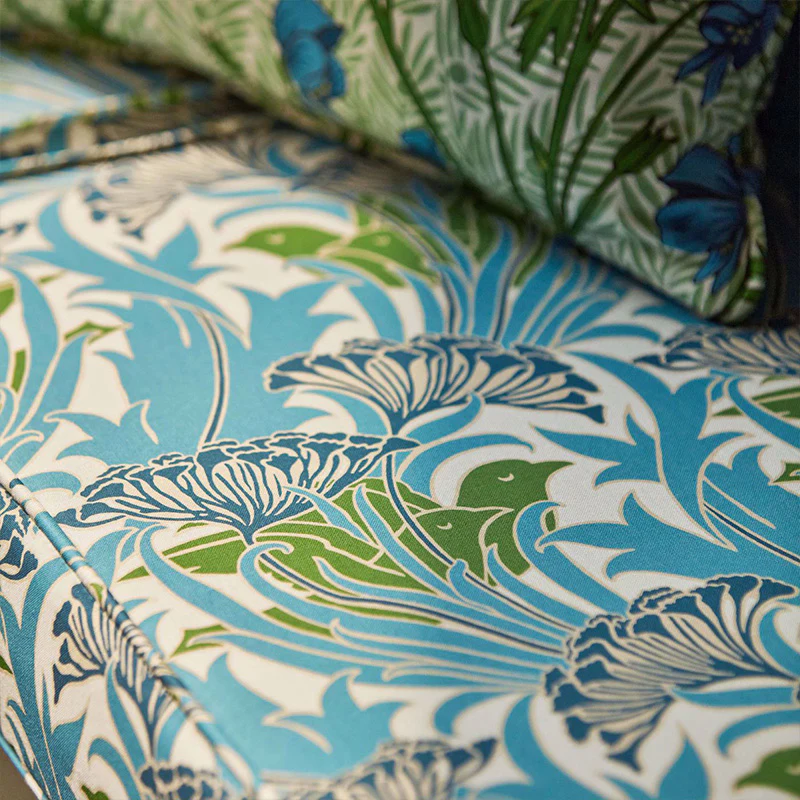 TESSUTO "LACEFLOWER GARDEN GREEN/LAGOON" - Morris & Co. - Sanderson - Image 4