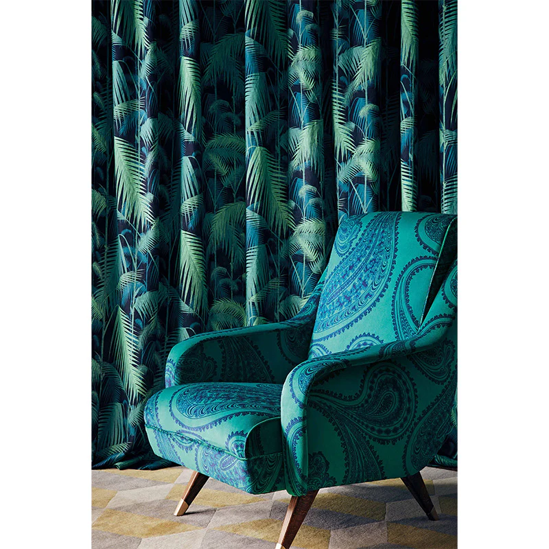 TESSUTO "Rajapur Velvet Ink on Petrol" - The Contemporary - Cole & Son - Image 3
