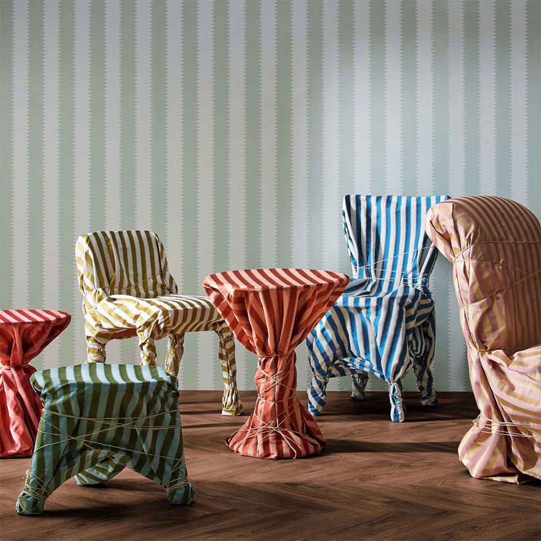TESSUTO "REGENCY APERIGON MADDER/SANDSTONE" - Giles Deacon - SANDERSON - Image 2