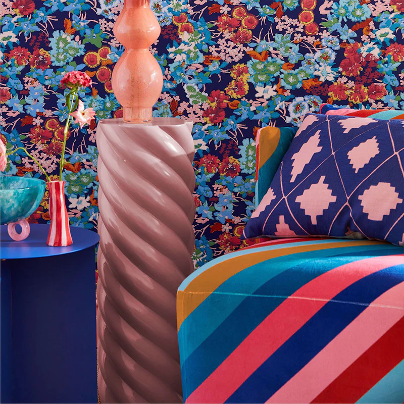 TESSUTO "SHERBET STRIPE LAPIS/SPINEL/AQUAMARINE" - HARLEQUIN - Image 3