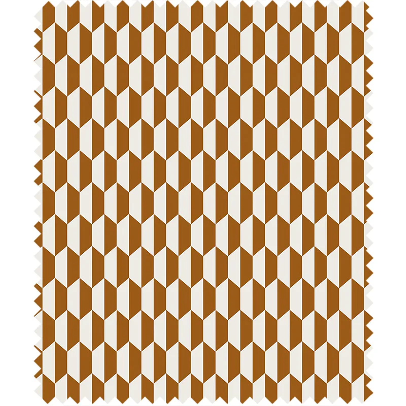 TESSUTO "Tile Jacquard Dark Ginger & Cream" - The Contemporary - Cole & Son