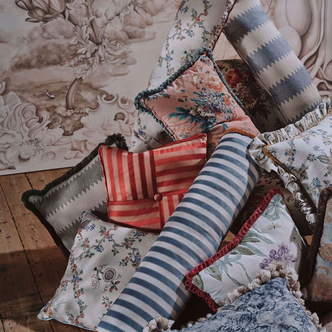 TESSUTO "TRELLIAGE CHAMOMILE/CHALK" - Giles Deacon - SANDERSON - Image 2