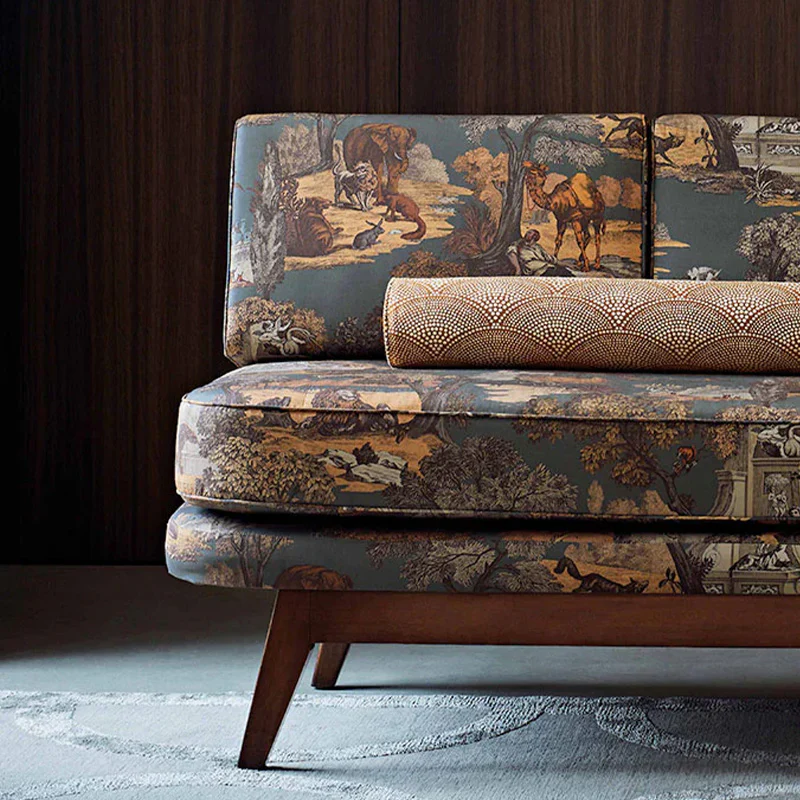 TESSUTO "Versailles Grand Cotton Ginger on Charcoal" - The Contemporary - Cole & Son - Image 3