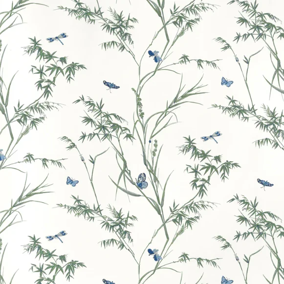 TESSUTO  "Virginia tonu del blu" boxwood | THIBAUT